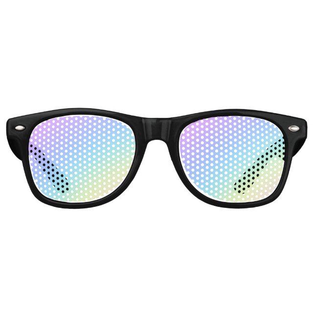 Retro Rainbow Ombre Gradient Blur Abstract Design Sunglasses (Front)