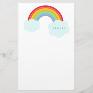 Retro Rainbow Personalised Stationery for Kids