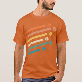 Retro Rainbow Polyhedral Dice Set Colours Tabletop T-Shirt