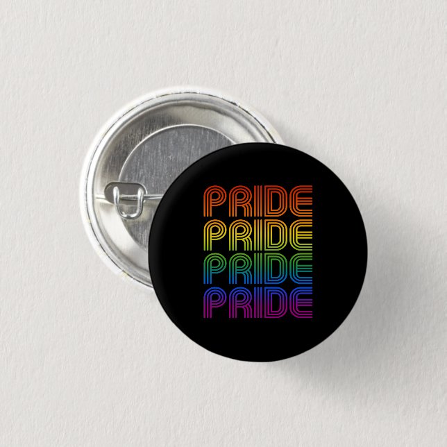 Retro Rainbow Pride 3 Cm Round Badge (Front & Back)