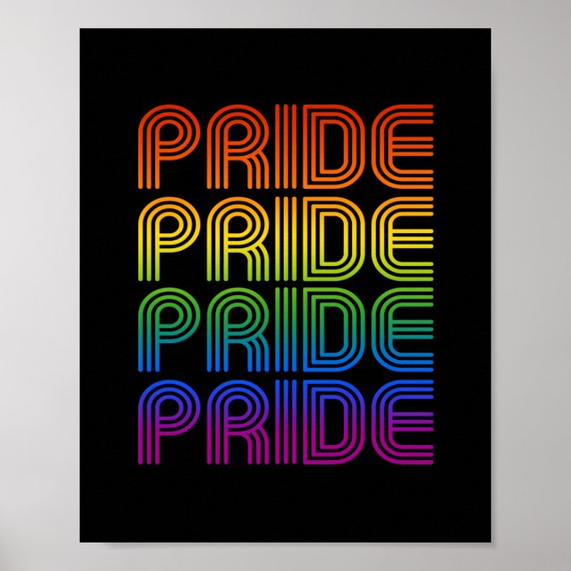 Retro Rainbow Pride Poster (Front)