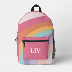 Retro Rainbow Printed Backpack