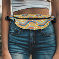 Retro Rainbow Smiley face Flowers 