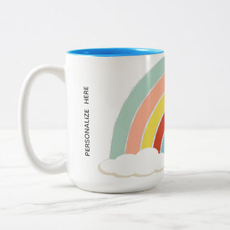 Retro Rainbow Two-Tone Coffee Mug