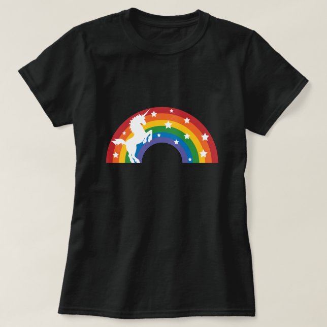 Retro Rainbow Unicorn T-Shirt (Design Front)