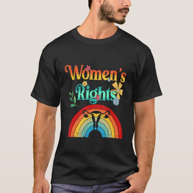 Retro Rainbow Women's Right My Body Pro Choice Fem T-Shirt (Front)