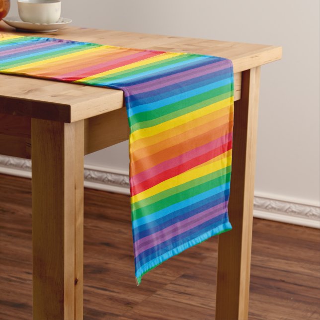 Retro Rainbows 14"x72" Table Runner (In Situ)