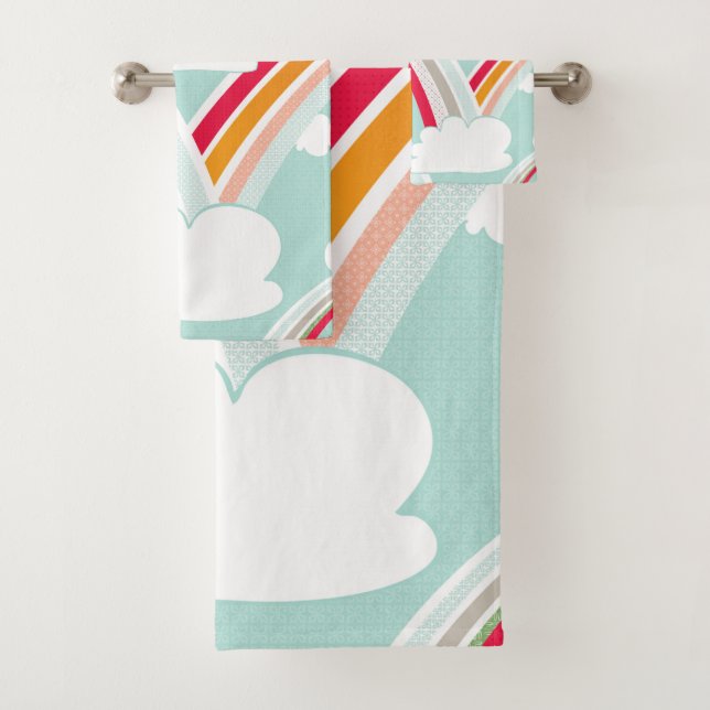 RETRO RAINBOWS BATH TOWEL SET (Insitu)