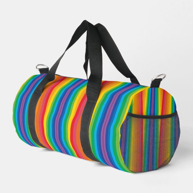 Retro Rainbows Small Duffel Bag (Right Corner)