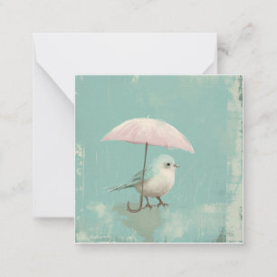Retro Raindrops: Simple Shapes, Playful Bird Rain Card