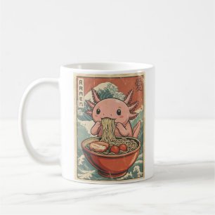 Retro Ramen Axolotl Japanese Food Art Kawaii Coffee Mug