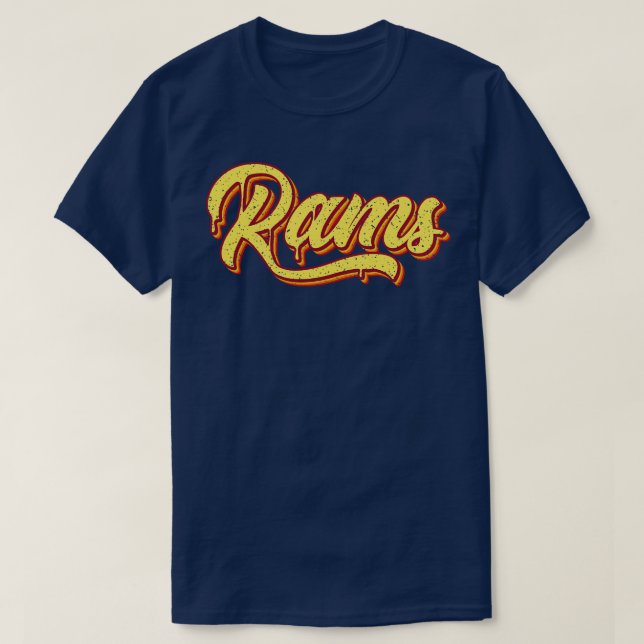 Retro Rams Typography T-Shirt (Design Front)