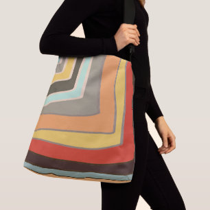Retro Random Colour Block Angles Crossbody Bag
