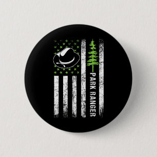 Retro Ranger Park Usa America Flag Forest Nature F 6 Cm Round Badge