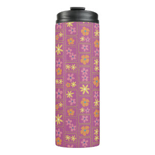 Retro Raspberry Patchwork Floral Thermal Tumbler