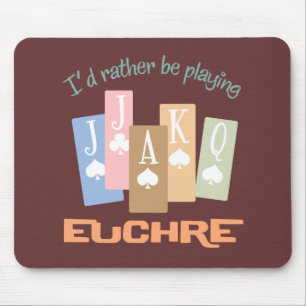 Retro Rather Play Euchre Mouse Mat