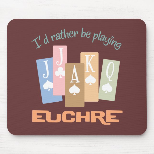 Retro Rather Play Euchre Mouse Mat (Front)