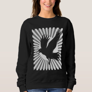 Retro Raven Aesthetic Japanese Black Crow Sweatshirt