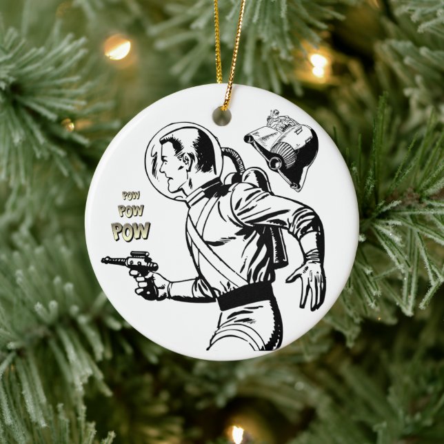 Retro Ray Gun Man Ornament (Tree)
