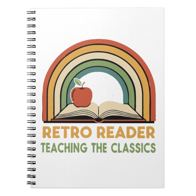  Retro Reader Teaching the Classics | Vintage 70s  Notebook (Front)