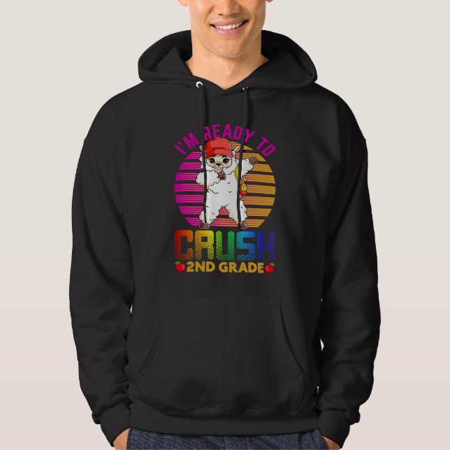 Retro Ready To Crush 2nd Grade Back To School Dabb Hoodie (Front)