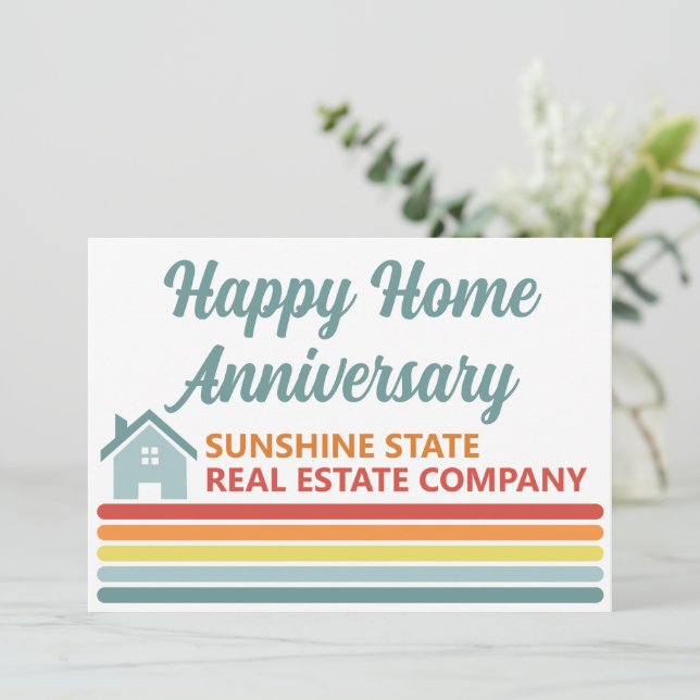 Retro Real Estate Company House Marketing Card (Standing Front)