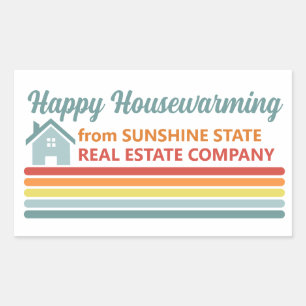Retro Real Estate Company House Marketing Rectangular Sticker