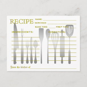 Retro Recipe Card Green Striped