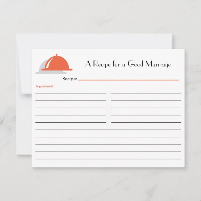 Retro Recipe Card - Orange (Front)