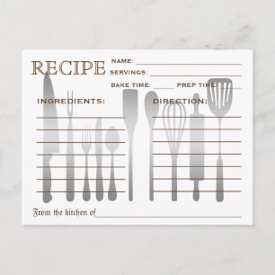 Retro Recipe Card Striped