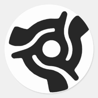 Retro Record Centre Image LP 45s Classic Round Sticker