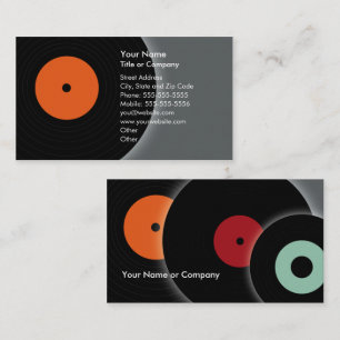 Retro Record DJ Business Card