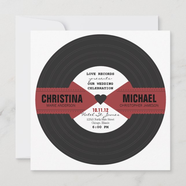 Retro Record Invitation (Front)
