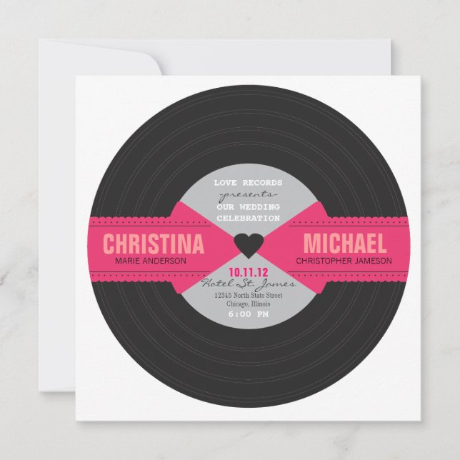 Retro Record Invitation (Front)