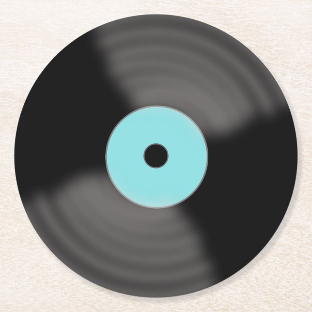 Retro Record Paper Drink Party Coasters (Front)