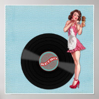 Retro Record Pin-up Girl