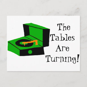 Retro Record Player Postcard