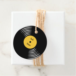 Retro Record Round Hang Tags