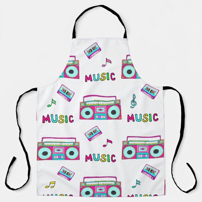 Retro Recorder Tape Seamless Apron (Front)