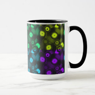 Retro Records Neon Colourful Collage Mug