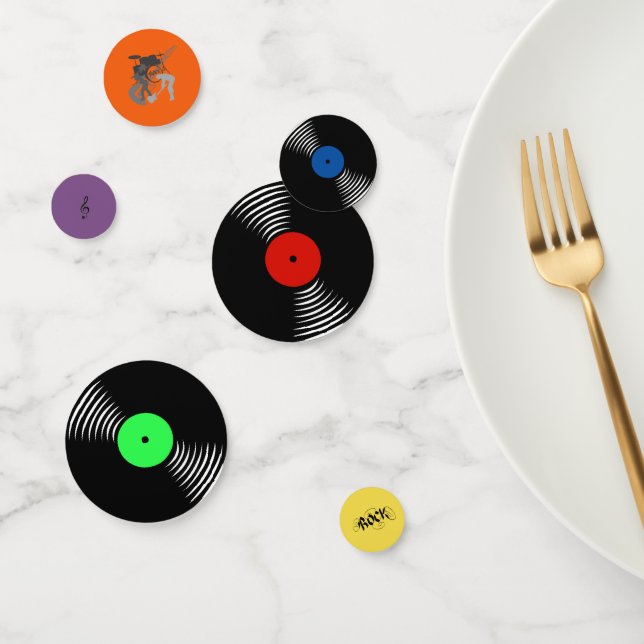 Retro Records Table Confetti (Group)