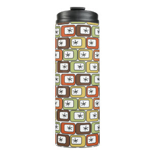 Retro Rectangles with Starbursts Thermal Tumbler
