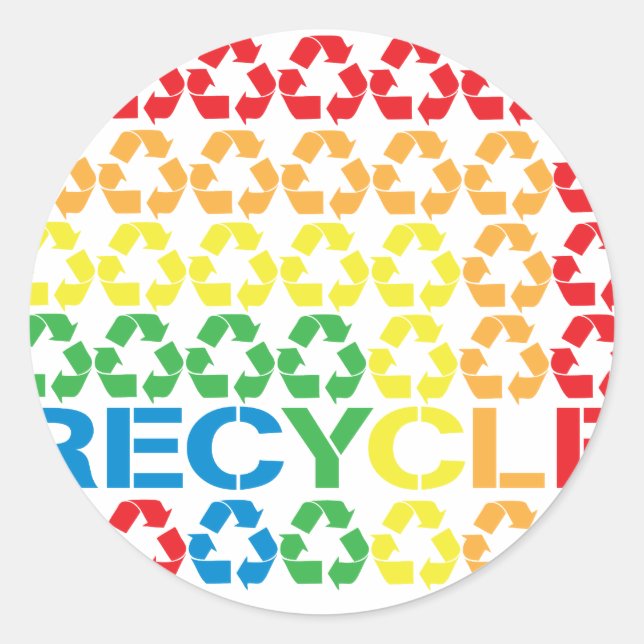 retro recycle classic round sticker (Front)