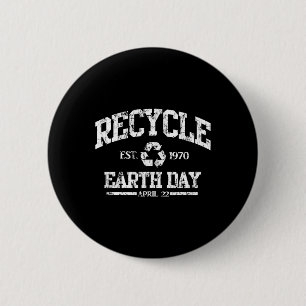 Retro Recycle Earth Day 1970 Environmental Green G 6 Cm Round Badge