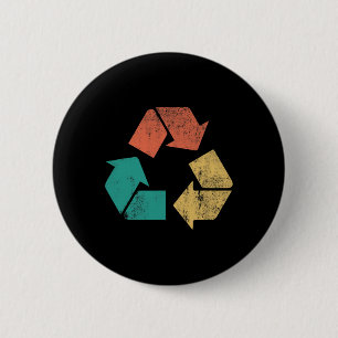 Retro Recycle Logo Protect Nature Earth Day Men Wo 6 Cm Round Badge
