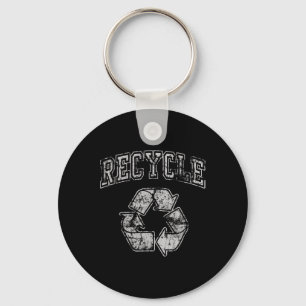 Retro Recycle Protect Nature Earth Day Key Ring