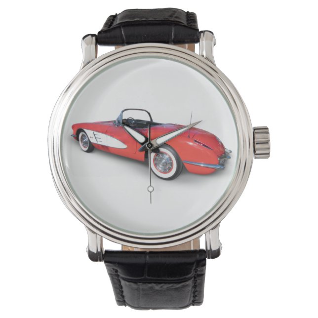 retro red 1960 corvette watch (Front)