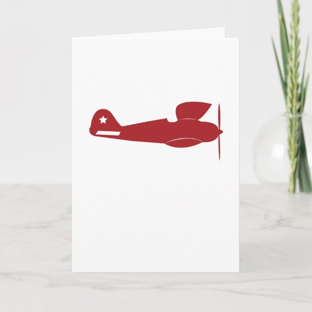 Retro Red Aeroplane Announcement (Front)