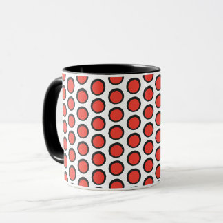 Retro Red and Black Bold Polka Dot Coffee and Tea Mug