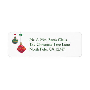 Retro Red and Green Christmas Ornaments